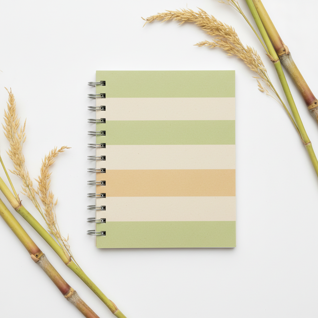 Libreta ecológica de caña de azúcar con espiral